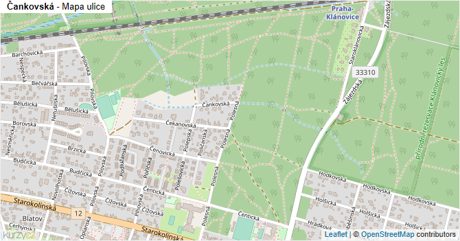 Čankovská - mapa ulice