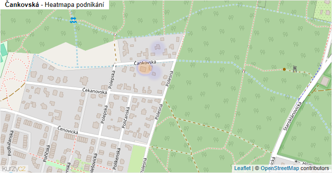 Čankovská - mapa podnikání