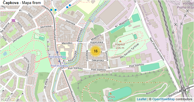 Čapkova - mapa firem