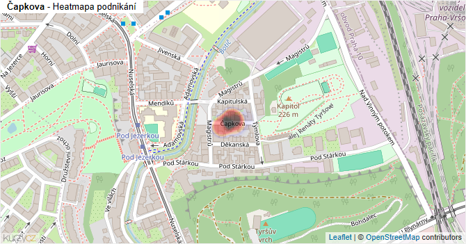 Čapkova - mapa podnikání