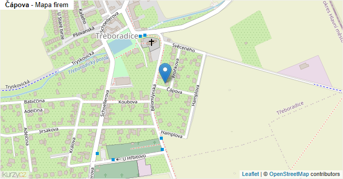 Čápova - mapa firem