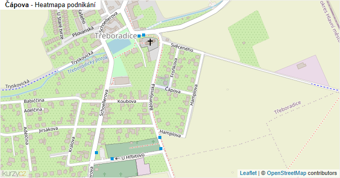 Čápova - mapa podnikání