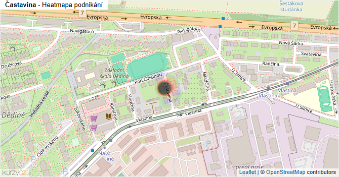 Častavina - mapa podnikání