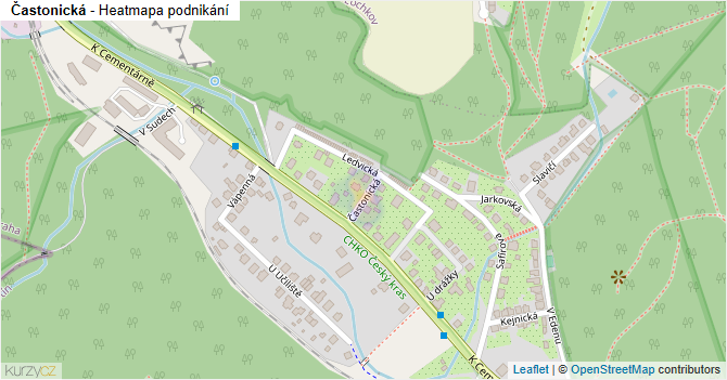 Častonická - mapa podnikání