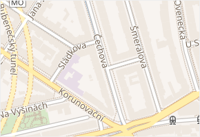 Čechova v obci Praha - mapa ulice