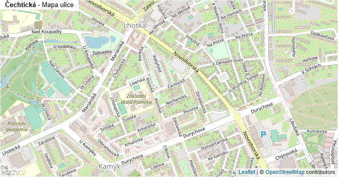 Čechtická - mapa ulice