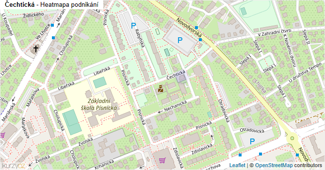 Čechtická - mapa podnikání
