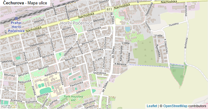 Čechurova - mapa ulice