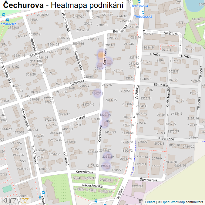 Mapa Čechurova - Firmy v ulici.