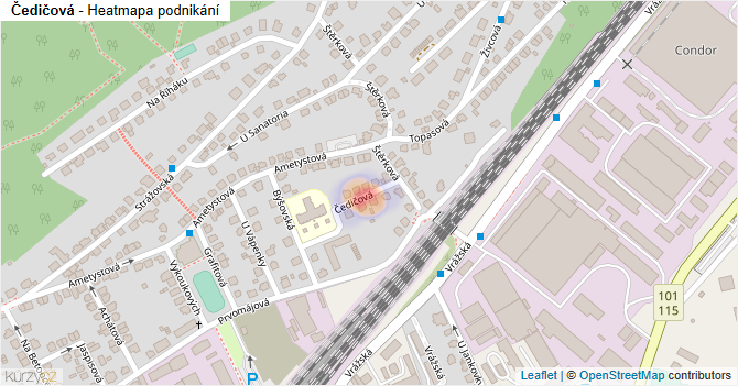 Čedičová - mapa podnikání