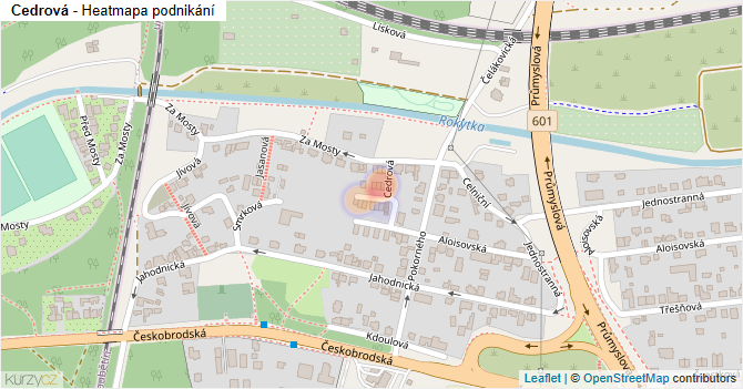 Cedrová - mapa podnikání