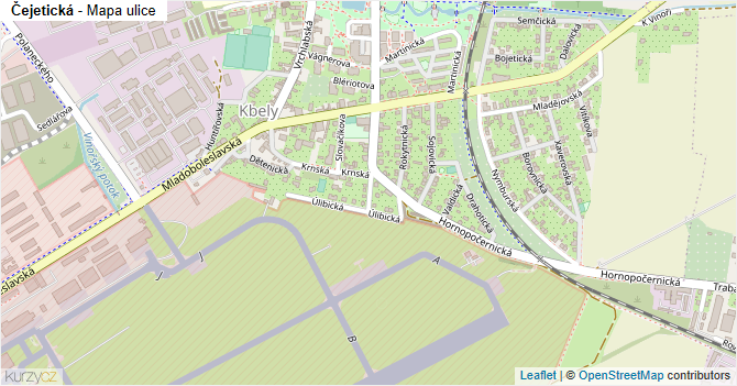 Čejetická - mapa ulice