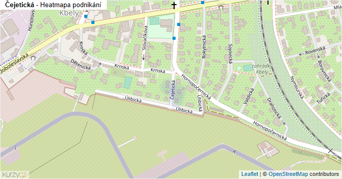 Čejetická - mapa podnikání