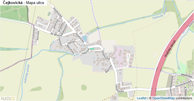 Čejkovická - mapa ulice