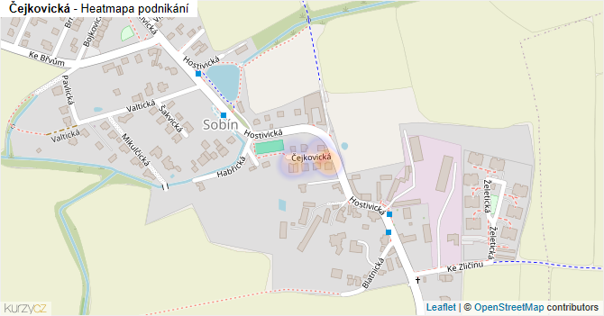 Čejkovická - mapa podnikání