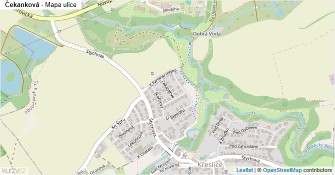 Čekanková - mapa ulice