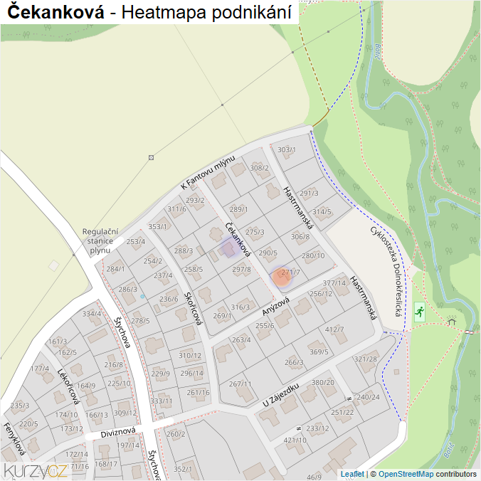 Mapa Čekanková - Firmy v ulici.