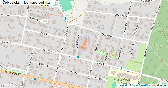 Čelkovická - mapa podnikání
