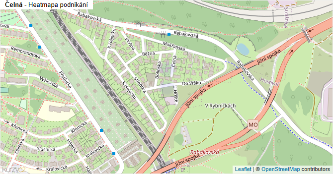 Čelná - mapa podnikání