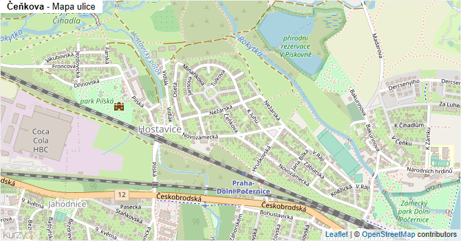 Čeňkova - mapa ulice