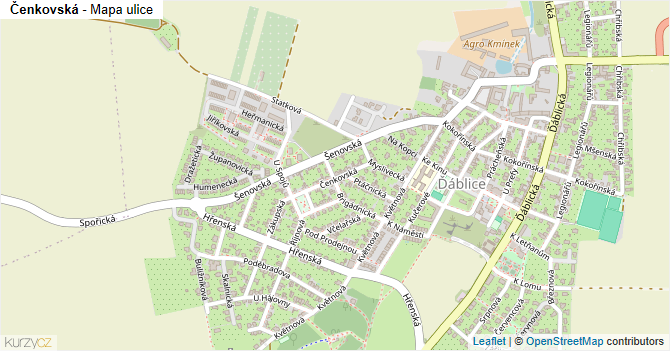 Čenkovská - mapa ulice