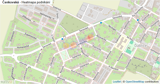 Čenkovská - mapa podnikání