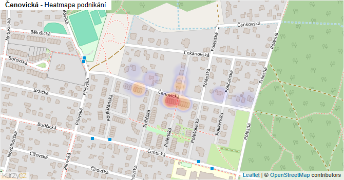 Čenovická - mapa podnikání