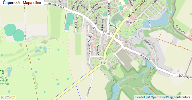 Čeperská - mapa ulice