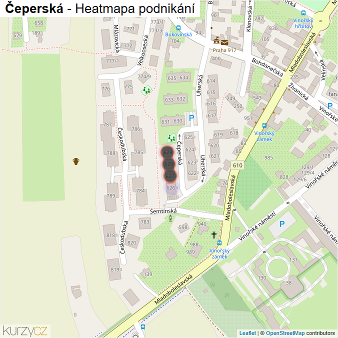 Mapa Čeperská - Firmy v ulici.