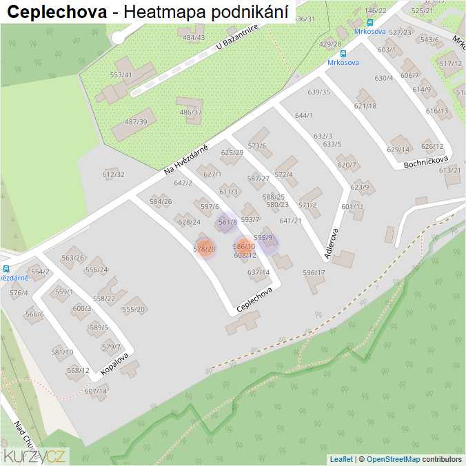 Mapa Ceplechova - Firmy v ulici.