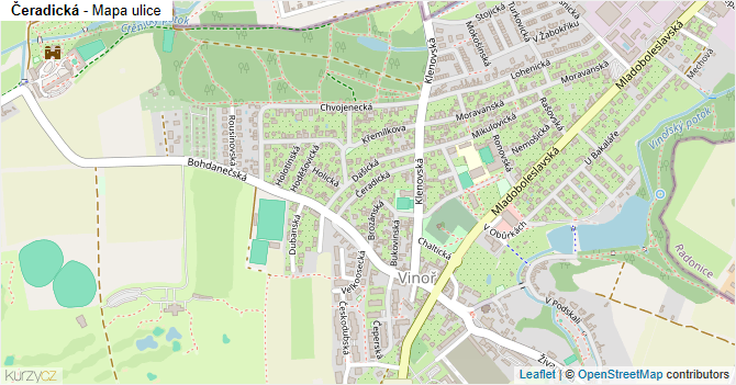Čeradická - mapa ulice