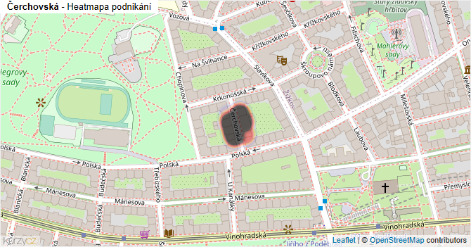 Čerchovská - mapa podnikání