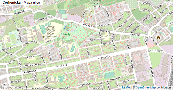 Cerhenická - mapa ulice