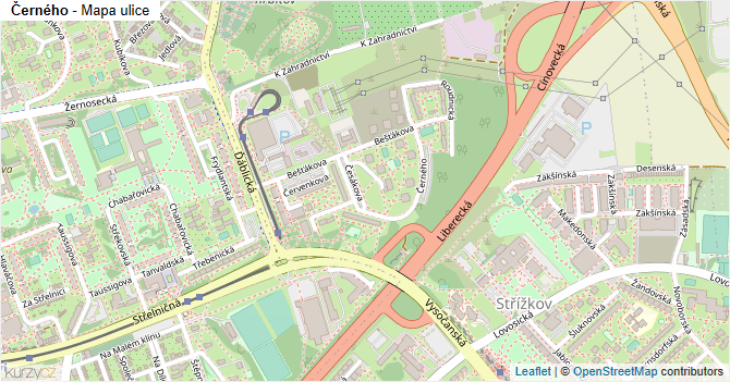 Černého - mapa ulice