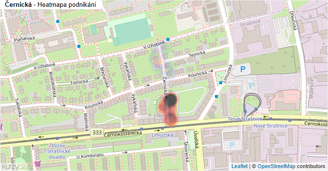 Černická - mapa podnikání