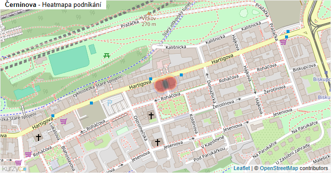Černínova - mapa podnikání