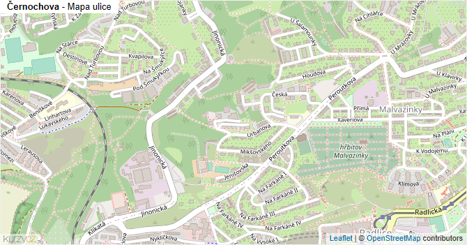 Černochova - mapa ulice