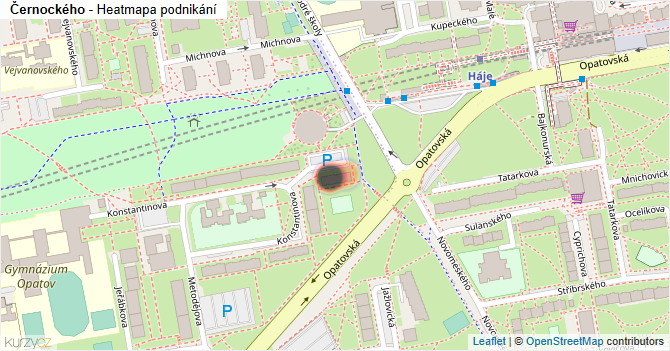 Černockého - mapa podnikání