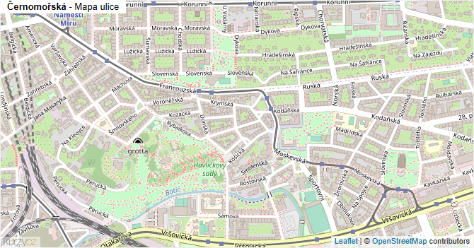 Černomořská - mapa ulice
