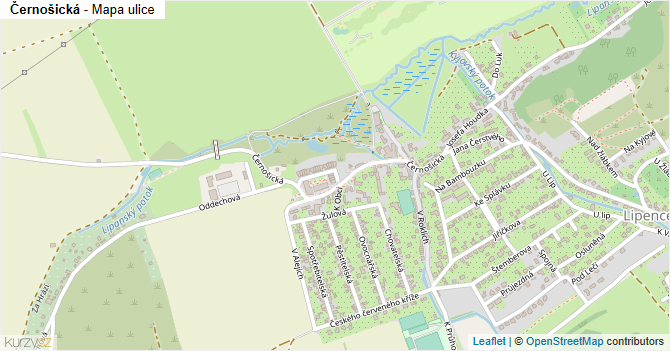Černošická - mapa ulice