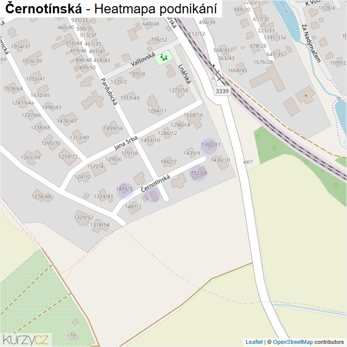 Mapa Černotínská - Firmy v ulici.