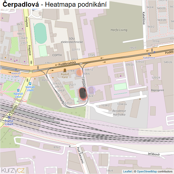 Mapa Čerpadlová - Firmy v ulici.