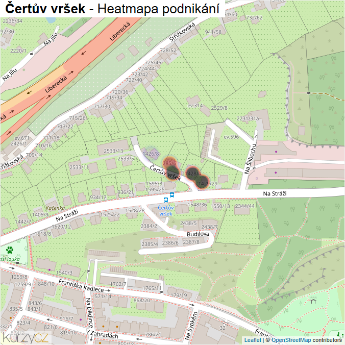 Mapa Čertův vršek - Firmy v ulici.