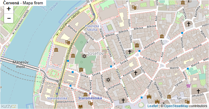 Červená - mapa firem