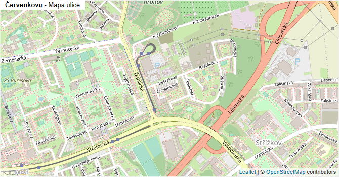 Červenkova - mapa ulice