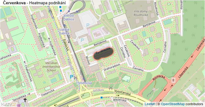 Červenkova - mapa podnikání