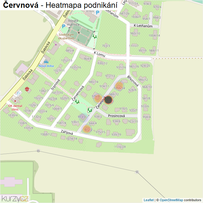 Mapa Červnová - Firmy v ulici.