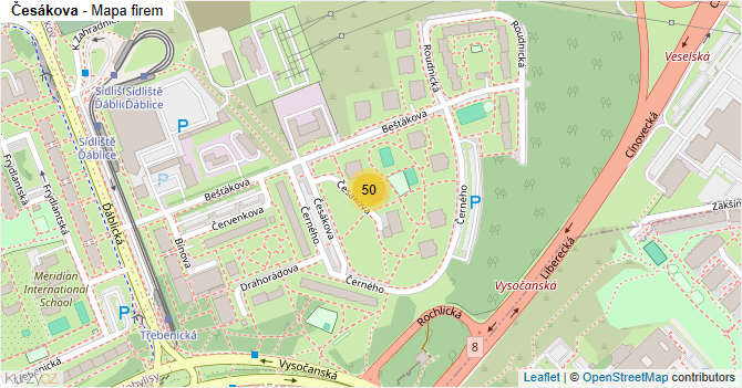 Česákova - mapa firem