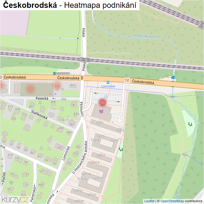 Mapa Českobrodská - Firmy v ulici.