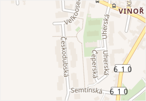 Českodubská v obci Praha - mapa ulice